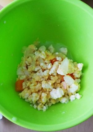 離乳食 豆腐とミルクの卵炒め-レシピのメイン写真