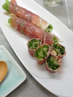水菜と茗荷の生ハム巻き-レシピのメイン写真
