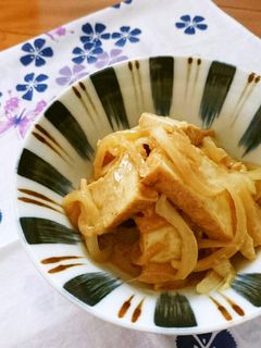 レンジで簡単☆厚揚げと玉ねぎの味噌煮。-レシピのメイン写真