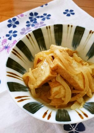 レンジで簡単☆厚揚げと玉ねぎの味噌煮。-レシピのメイン写真