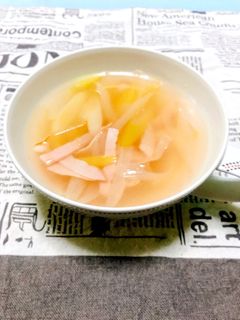 簡単☆ねぎ☆と☆ハム☆のスープ-レシピのメイン写真