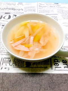 簡単☆ねぎ☆と☆ハム☆のスープ-レシピのメイン写真