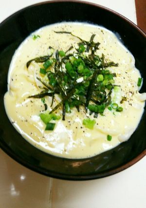 和風&簡単 豆乳カルボナーラうどん-レシピのメイン写真
