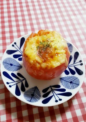 夏野菜♡まるごとトマトチーズ焼き-レシピのメイン写真