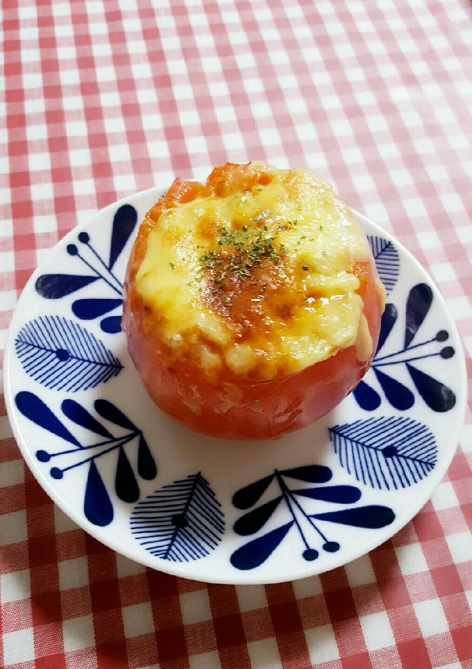 夏野菜♡まるごとトマトチーズ焼き-レシピのメイン写真