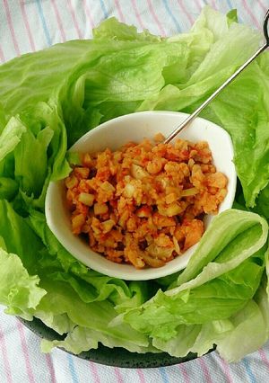 高野豆腐の肉味噌風レタスサラダ-レシピのメイン写真