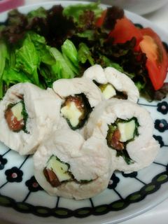 【簡単】ささみの梅大葉チーズ巻き-レシピのメイン写真