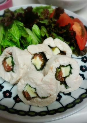 【簡単】ささみの梅大葉チーズ巻き-レシピのメイン写真