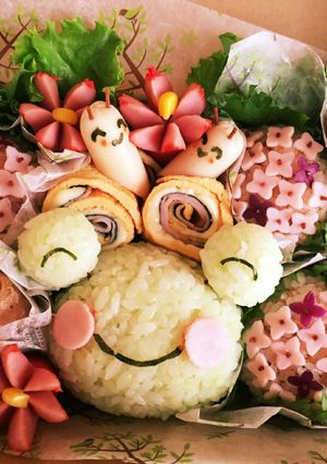 梅雨のお弁当カエルと紫陽花とカタツムリ-レシピのメイン写真