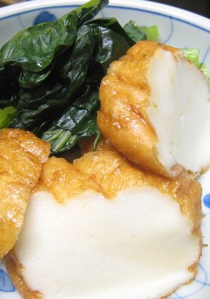 レンジで5分小松菜と魚河岸あげの煮物-レシピのメイン写真
