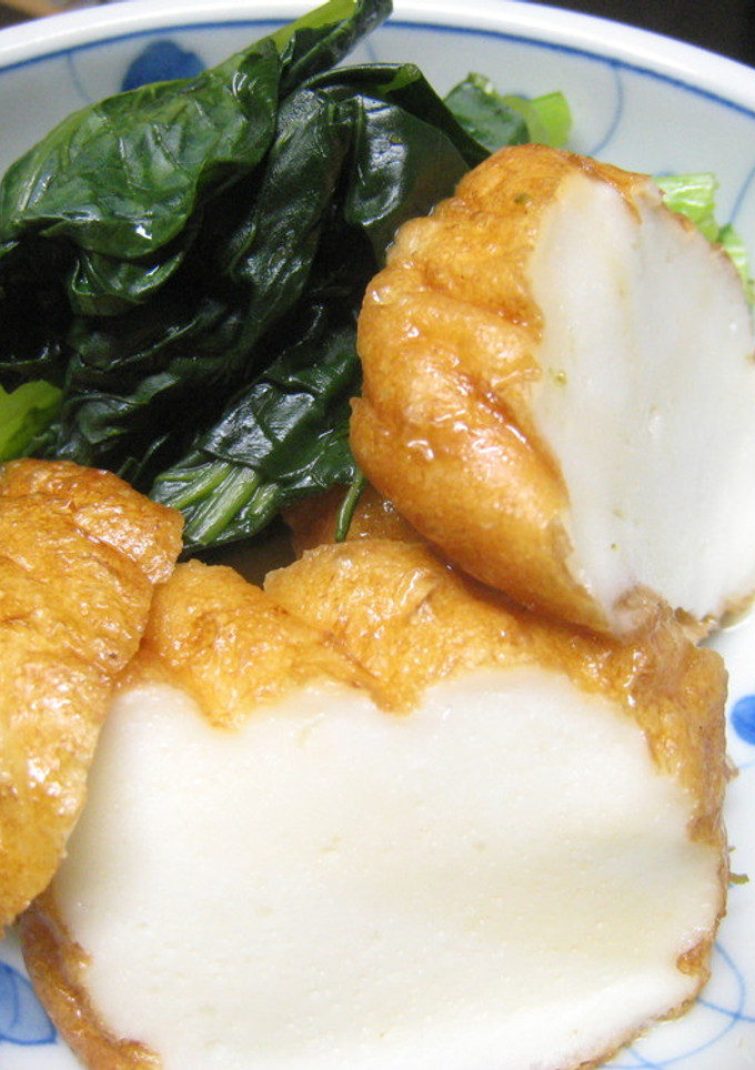 レンジで5分小松菜と魚河岸あげの煮物-レシピのメイン写真