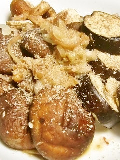 みょうが香る、生シイタケとなすのやきもの-レシピのメイン写真