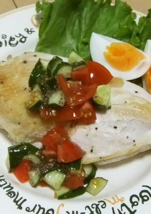 チキンのチアシード野菜ソース-レシピのメイン写真
