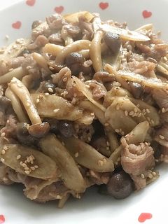 牛肉としめじとごぼうの甘辛-レシピのメイン写真