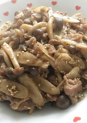 牛肉としめじとごぼうの甘辛-レシピのメイン写真