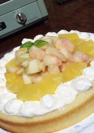ふわふわ桃のホットケーキ-レシピのメイン写真