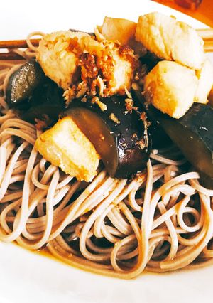 ナスと鶏肉の冷やしそば-レシピのメイン写真