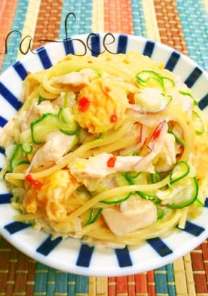 ささみとふんわり卵のスイチリマヨスパサラ-レシピのメイン写真