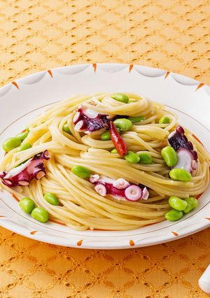 ピリ辛！たこと枝豆のガーリックパスタ-レシピのメイン写真