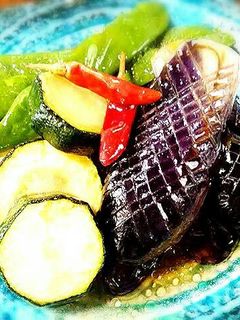なすとモロッコいんげんの揚げ煮-レシピのメイン写真