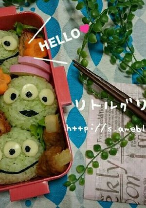 キャラ弁『ツムツム風リトルグリーメンズ』-レシピのメイン写真
