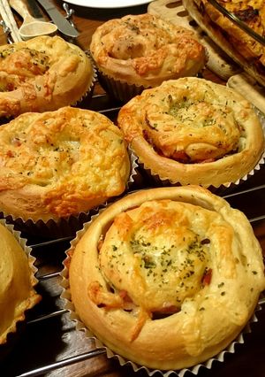 低糖質＊オーツブランベーコンチーズパン-レシピのメイン写真