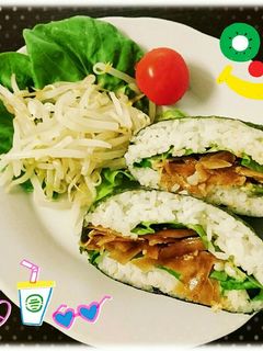 きんぴらごぼうでおにぎらず-レシピのメイン写真
