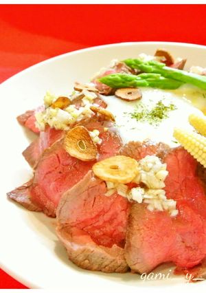 ネギ塩だれで食べる ローストビーフ丼♪-レシピのメイン写真