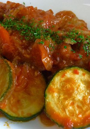 簡単★鶏肉とズッキーニのトマト煮込み-レシピのメイン写真