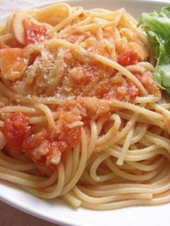 ニンニクたっぷりトマトスパゲッティー-レシピのメイン写真