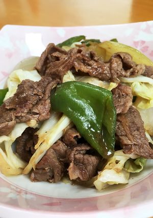 牛肉と万願寺とうがらしのオイソー炒め♡-レシピのメイン写真