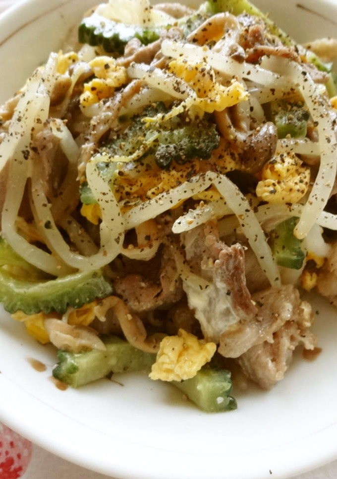 豚こま肉とゴーヤともやしのマヨネーズ炒め-レシピのメイン写真