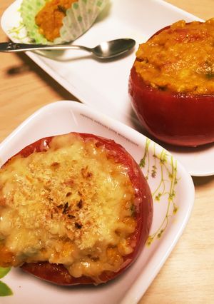 かぼちゃの煮物でリメイク☆トマトグラタン-レシピのメイン写真