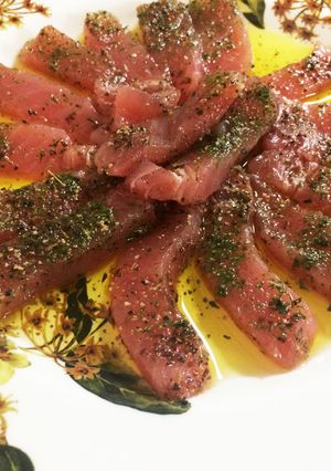 まぐろの香草漬けカルパッチョ-レシピのメイン写真