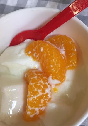 変更　フルフル　やわ　牛乳寒天　みかん-レシピのメイン写真