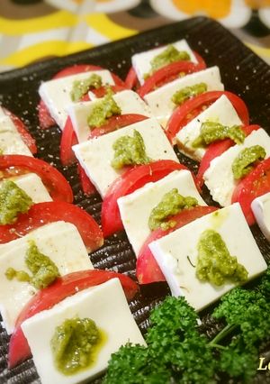 ヘルシー簡単♪豆腐・トマトのカプレーゼ -レシピのメイン写真