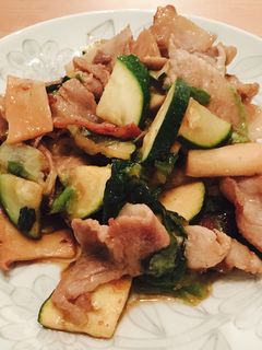 時短!ズッキーニと豚肉さっぱりポン酢炒め-レシピのメイン写真