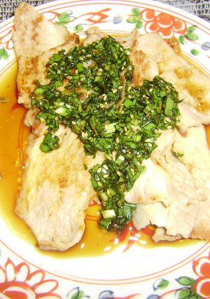 豚もも肉のにらソースかけ-レシピのメイン写真