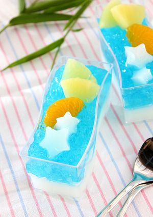 カルピスとラムネ風の☆七夕ゼリー☆-レシピのメイン写真