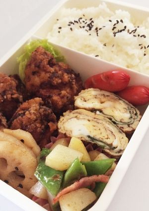 毎日男弁当⁂唐揚げと大葉入りだし巻卵弁当-レシピのメイン写真