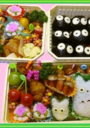 簡単キャラ弁　トトロおにぎり運動会　遠足-レシピのメイン写真