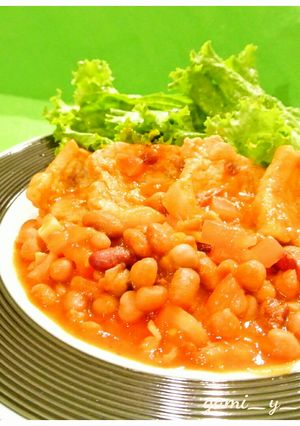 豚ロースとミックスビーンズのトマト煮込み-レシピのメイン写真