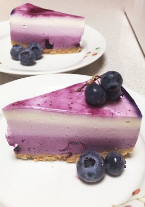 三層のブルーベリーレアチーズケーキ-レシピのメイン写真