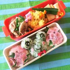 รูปของ 簡単キャラ弁！丸おにぎりでかえると紫陽花