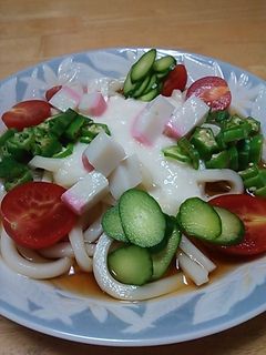 夏野菜で冷やしうどん-レシピのメイン写真