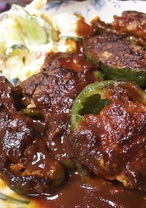 ピーマン肉詰めと美味しいソース-レシピのメイン写真