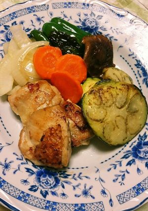 鶏肉の塩焼き 焼き野菜添え-レシピのメイン写真