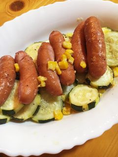 ズッキーニとウィンナーのマヨ炒め-レシピのメイン写真