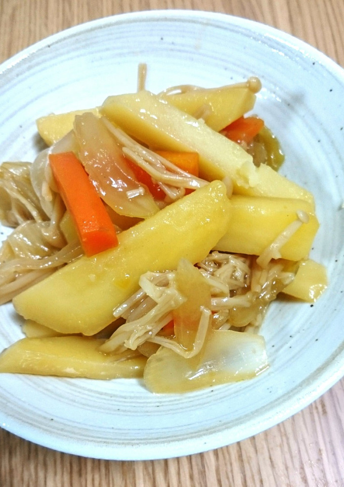 じゃがいも玉ねぎ人参とえのきの甘辛煮-レシピのメイン写真