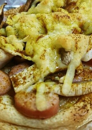 油あげときのこのマヨチーズカレーピザ-レシピのメイン写真